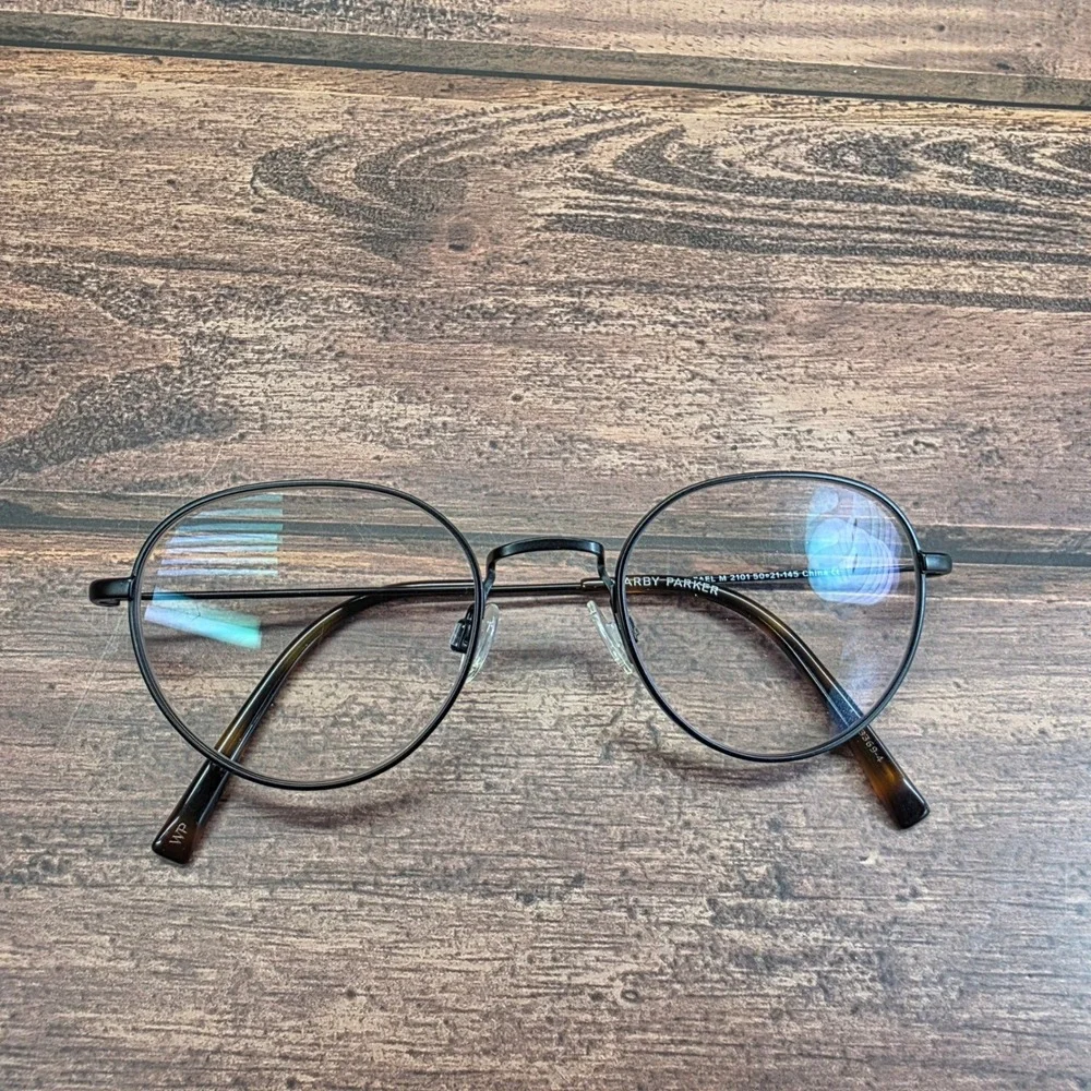 Warby Parker Rafael M 2101 Black Round Metal Eyeglasses 50-21-145
